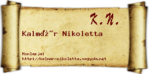 Kalmár Nikoletta névjegykártya