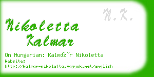 nikoletta kalmar business card